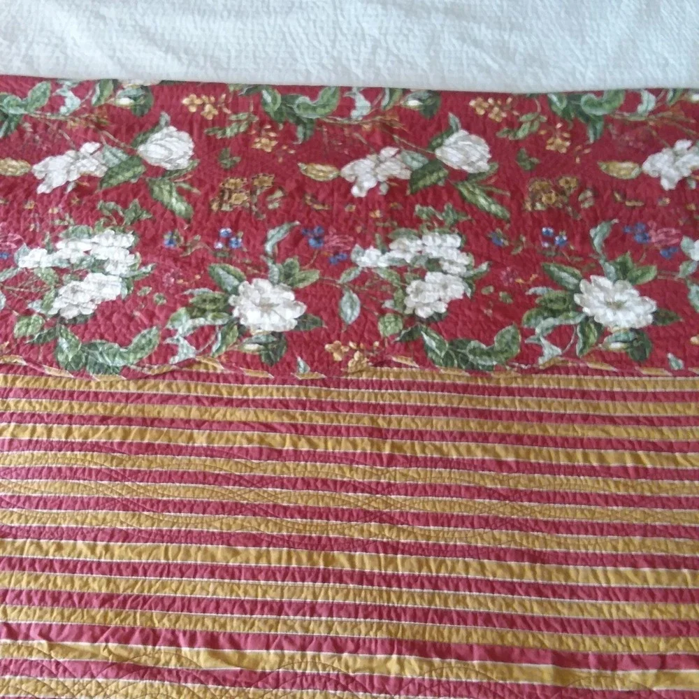 Waverly Set of 2‎ Pillow Shams & Quilt 87x87 Floral Butterflies Magnolia Cottage